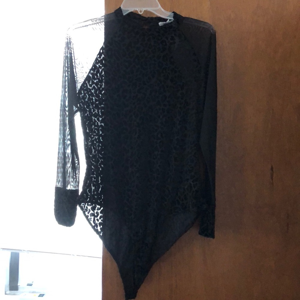 Black leopard body suite brand new never worn